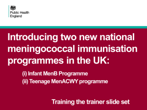 MenB and MenACWY programmes: advanced training slides