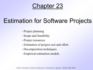 Chapter 23 - Estimation for Software Projects