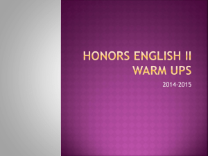 honors english ii warm ups