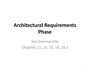 Architectural Requirements Phase