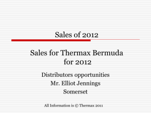 Sales forThermax Bermuda for 2012 - Elliot Jennings