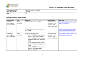 Security Industry Procedures Resource List