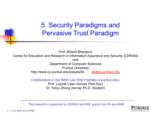 5. Security Paradigms and Pervasive Trust