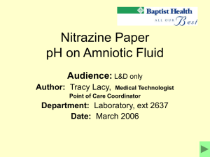 nitrazine ph test strip amniotic fluid