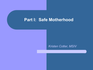 Safe Motherhood Needs Assessment