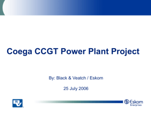 CCGT Technical Presentation, Eskom / Black & Veatch