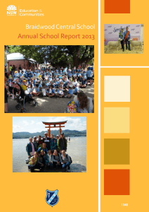 Annual School Report 2013 - Braidwood Central School