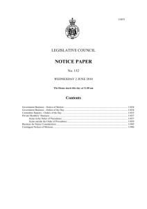 notice paper 152 - 2 june 2010s