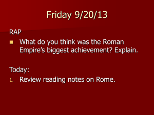 ACHIEVEMENTS OF THE ROMAN EMPIRE