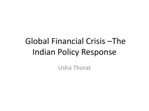 Indian Policy Response to Global Financial Crisis