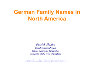 German Family Names in North America