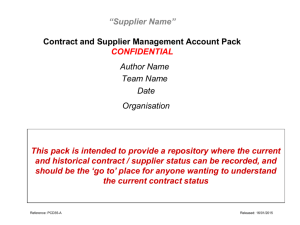 Supplier Account Strategy Template