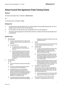 Attachment 3 – School Council Hire Agreement