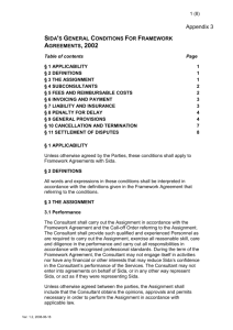 General Conditions - Framework Agreement