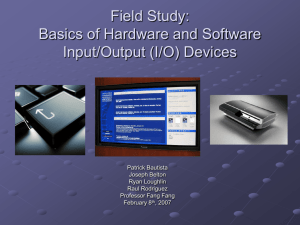 Basics of Hardware and Software Input/Output Device