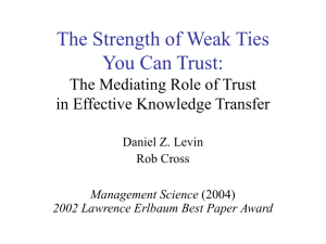 The Strength of Weak Ties You Can Trust: The Mediating Role of
