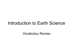 Introduction to Earth Science Vocabulary Review