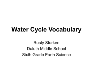 Water Cycle Vocabulary Powerpoint