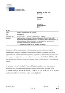Council Framework Decision 2008/947/JHA of 27 November 2008