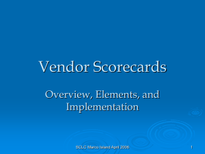 Vendor Scorecards