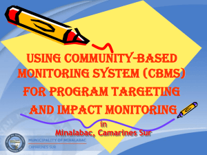 community-based monitoring system (cbms)