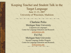 Getting Your Students to Use the Target Language in the Classroom