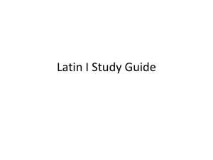 Latin I Study Guide
