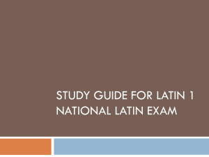 Study Guide for Latin 1 National Latin Exam Nouns