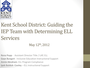 Guiding the IEP Team With Determining ELL Services