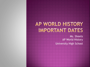 AP World history important dates - Weebly