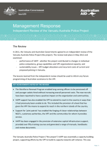 Management Response Independent Review of the Vanuatu