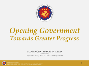Opening Government Towards Greater Progress