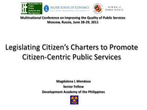 Legislating Citizen's Charters to Promote Citizen