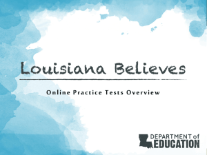 Online Practice Tests Overview - Louisiana Department of Education