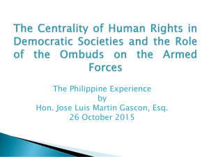 The Philippine Experience - Ombuds-Institutions for the Armed Forces