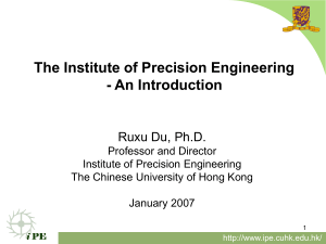 An Introduction - Institute of Precision Engineering