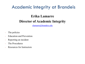 Academic Integrity at Brandeis