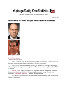 Fellowship for New Lawyer with Disabilities Starts