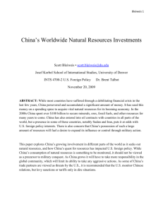 China's Worldwide Natural Resources Investments