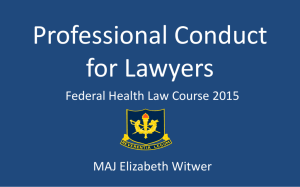 Professional Conduct for Lawyers