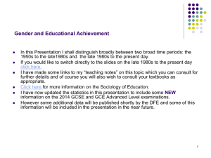 PowerPoint on Gender and Educational Achievement
