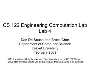 CS 121 Engineering Computation Lab