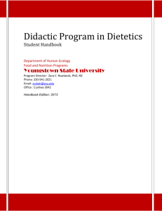 Didactic Program in Dietetics Student Handbook