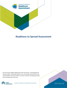 Readiness to Spread Assessment Results