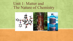 unit 1 Matter energy and change