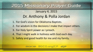 2015 Missionary Prayer Guide Slides