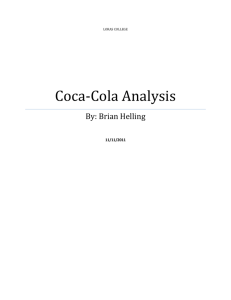 Coca-Cola Analysis - Brian's Portfolio