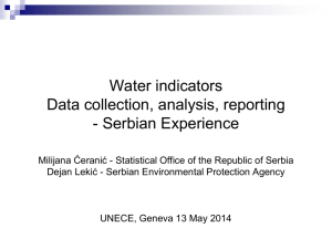 Water indicators Data collection, analysis, reporting