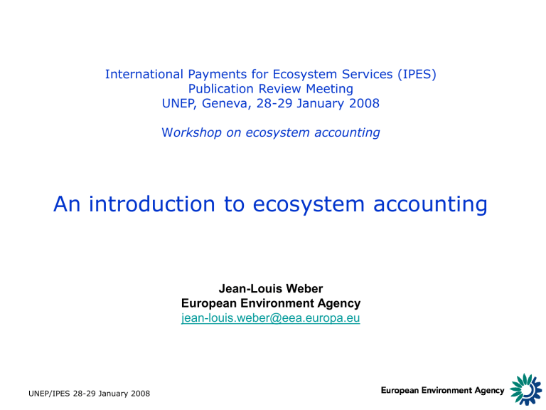 Special contribution: Ecosystem Accounting