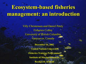 Ecological approach to fisheries management - FTP-UNU